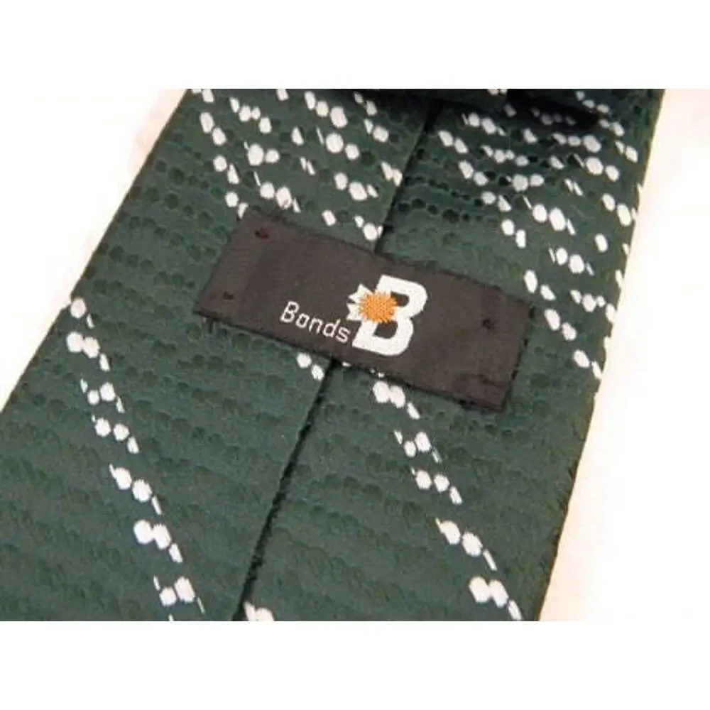 Wide Green and Silver Tie, Vintage Bonds Wide Tie, Patterned and Textured Tie